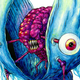 Muscles, one of the characters created for the new art show The Astralnauts by Alex Pardee and Matt Richie.